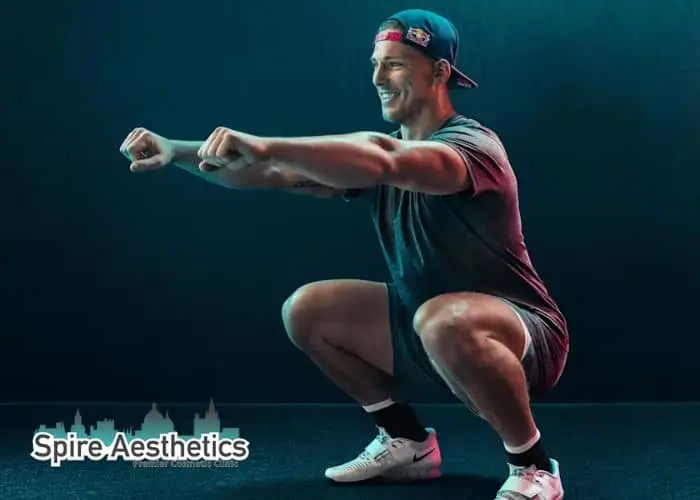 Image of man build leg muscle Stirling through exercise