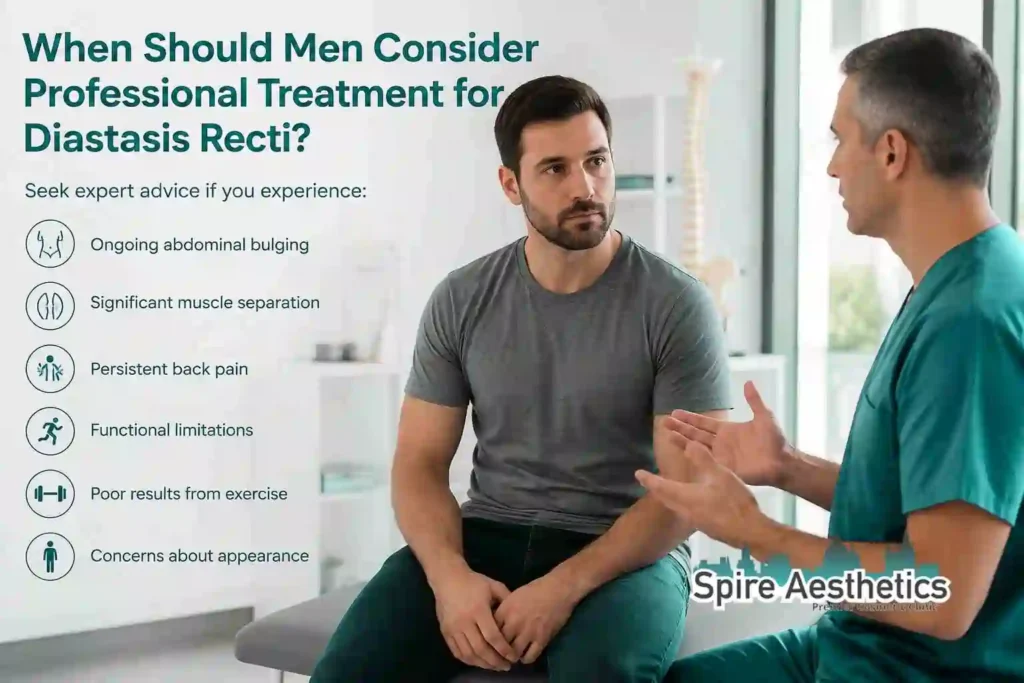 When Should Men Consider Professional Treatment for Diastasis Recti Stirling?
