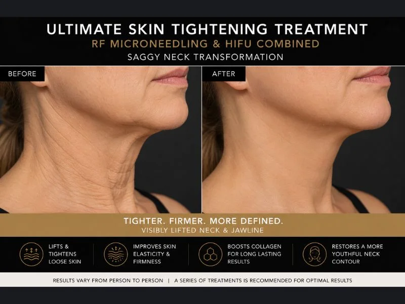 before and after Ultimate skin tightening treatment Stirling